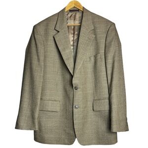ENGLISH MANOR Mens Houndstooth Wool Blazer Jacket 40S Sport Coat‎ Made in Poland